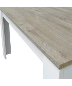 TAVOLO DA PRANZO ESTENSIBILE BIANCO E ROVERE, 140-190X90X78 CM